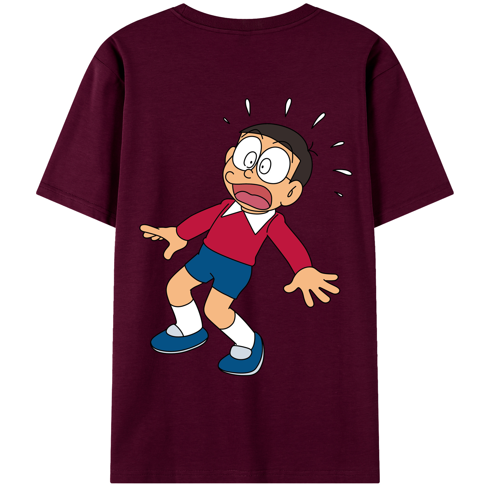 （画像用） ドラえもん 野比 のび太 Doraemon Nobita Nobi レディース半袖Tシャツ(バックプリント)